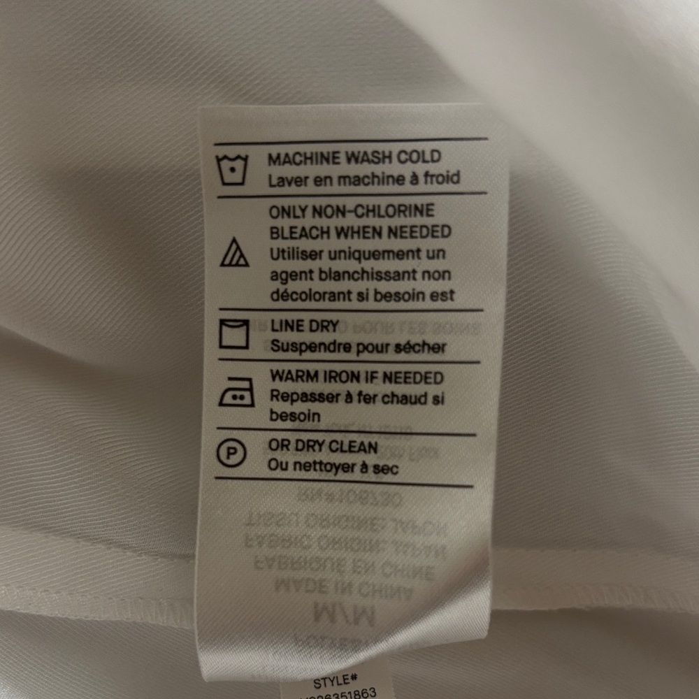 Vince White Button-Front Drawcord Ruched Shirt Dress M - Picture 10 of 11